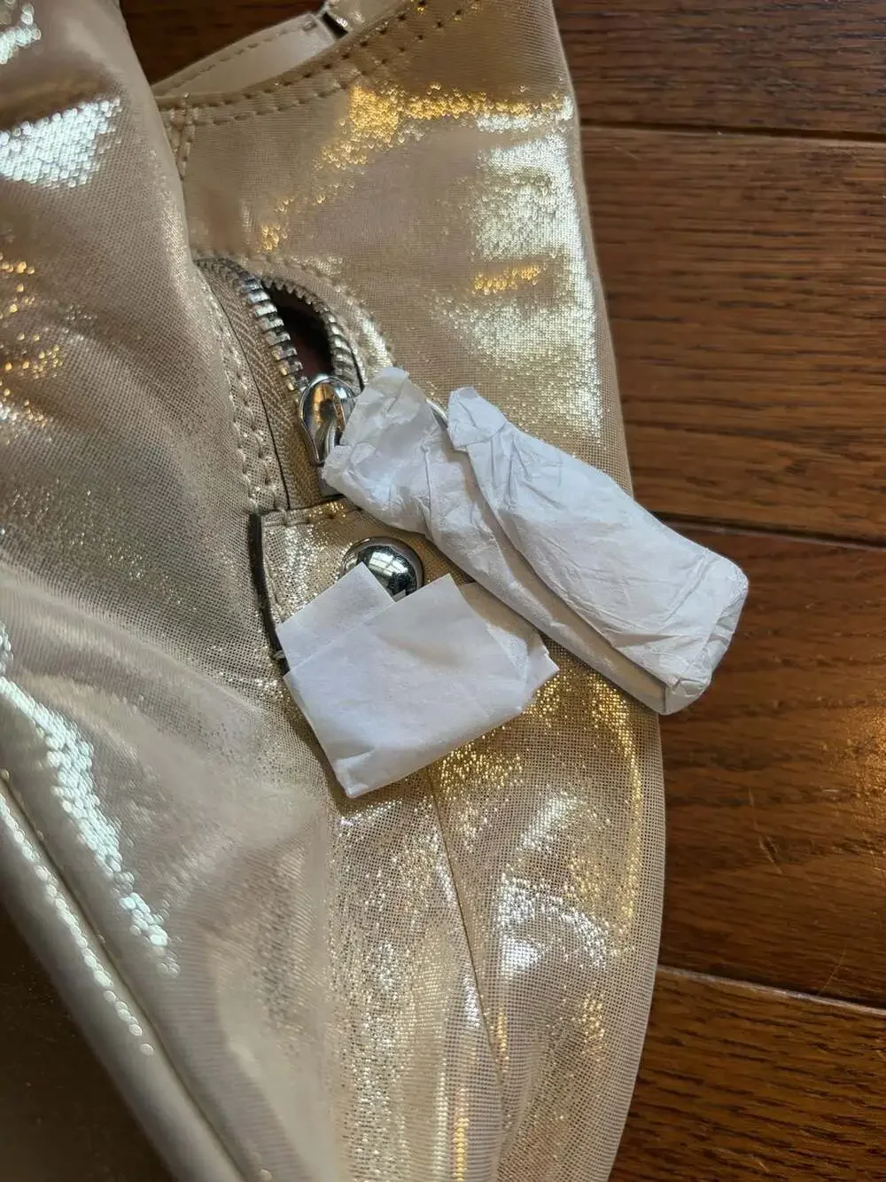 Authentic Coach Lynn Soho Hobo – Metallic Champagne | Never Carried